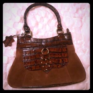 VTG NWT Charlie Lapson Leather Suede Hobo Purse